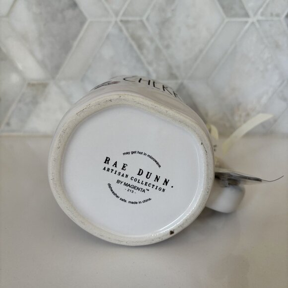 Rae Dunn Mon Cherry Cherries White Mug with Keychain Brand New - Picture 9 of 11